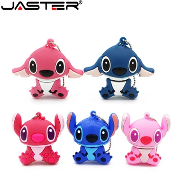 

JASTER Lovely Cartoon Lilo & Stitch USB Flash Drives 64GB 32GB 16G 8G 4GB Pen Drive memory stick pendrive thumb drives gift