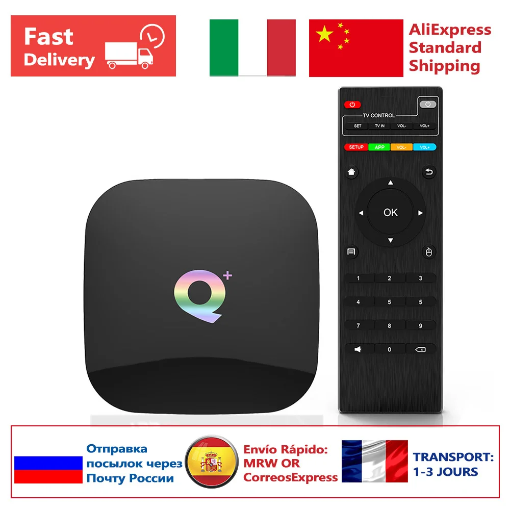 2019 Q Plus Android 9.0 TV Box 4GB RAM 64GB ROM H6 Quad-core Mali-T720MP2 WiFi 2.4GHz Support 6K H.265 HDMI 2.0 Ethernet RJ-45
2019 Q Plus Android 9.0 TV Box 4GB RAM 64GB ROM H6 Quad-core Mali-T720MP2 WiFi 2.4GHz Support 6K H.265 HDMI 2.0 Ethernet RJ-45
