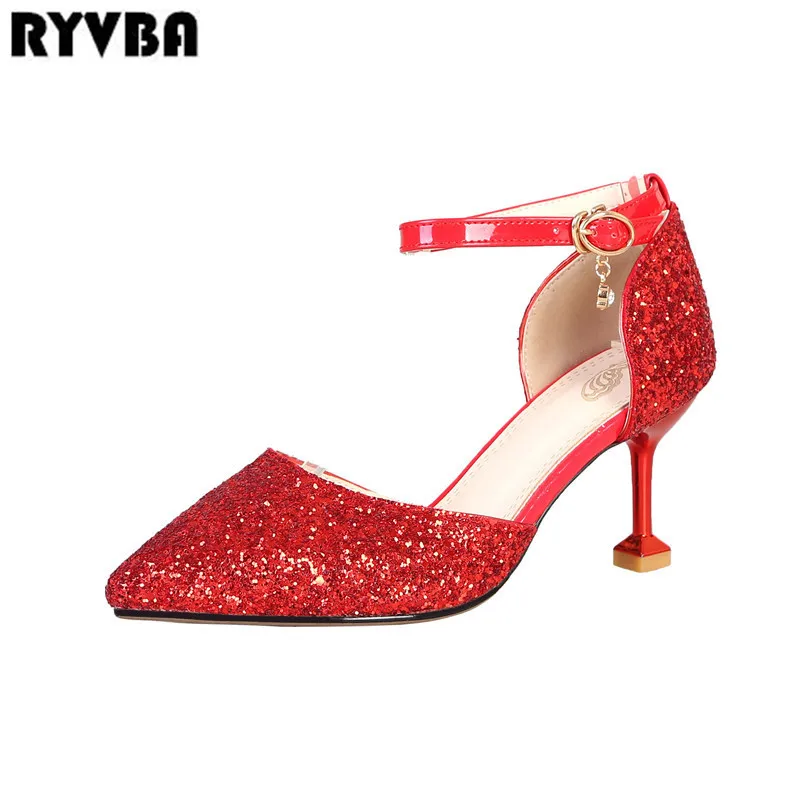 RYVBA 2019 woman thin high heels pumps for women pointed toe winter autumn ladies red sliver gold fashion party wedding shoes
RYVBA 2019 woman thin high heels pumps for women pointed toe winter autumn ladies red sliver gold fashion party wedding shoes