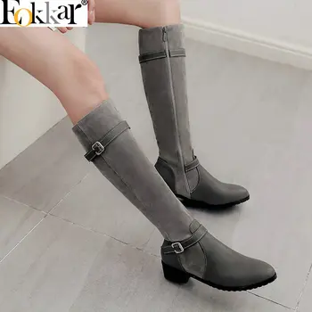 Eokkar 2019 Women Knee High Boots Winter Boots Square Heel Round Toe Cow Suede +pu Women Shoes Platform Women Boots Size 32-43
Eokkar 2019 Women Knee High Boots Winter Boots Square Heel Round Toe Cow Suede +pu Women Shoes Platform Women Boots Size 32-43