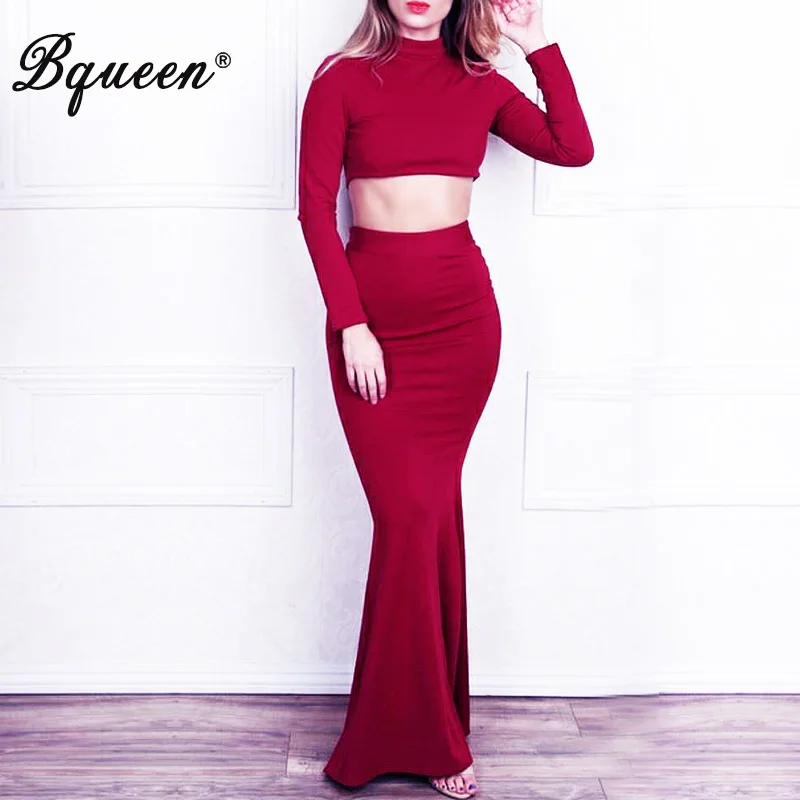 Bqueen 2017 New Arrival Solid Color High Neck Lace-up Crop Top Bodycon Midi Sexy 2 Piece Sets
Bqueen 2017 New Arrival Solid Color High Neck Lace-up Crop Top Bodycon Midi Sexy 2 Piece Sets