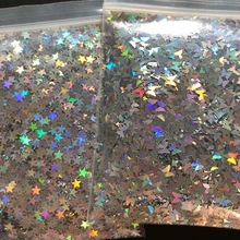 10 g/sac argent or holographique paillettes 3mm Micro étoile/papillon forme mélange acrylique Laser paillettes pour décorations d'art d'ongle LS2356(China)