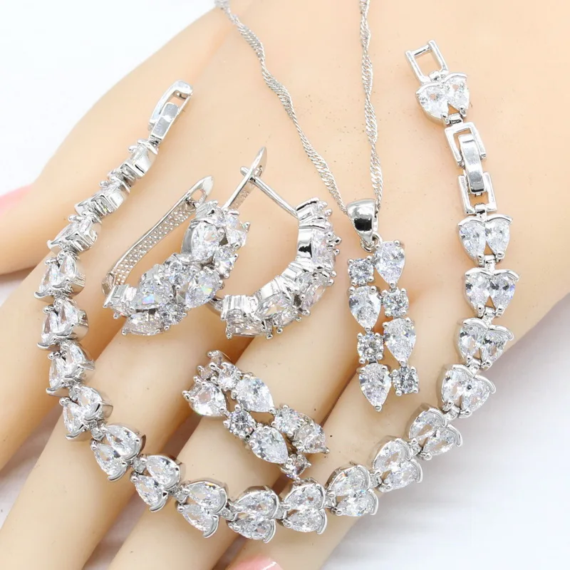 2018 New Arrival White Zirconia Silver 925 Bridal Jewelry Sets For Women Hoop Earrings Bracelet Rings Necklace Pendant
2018 New Arrival White Zirconia Silver 925 Bridal Jewelry Sets For Women Hoop Earrings Bracelet Rings Necklace Pendant
