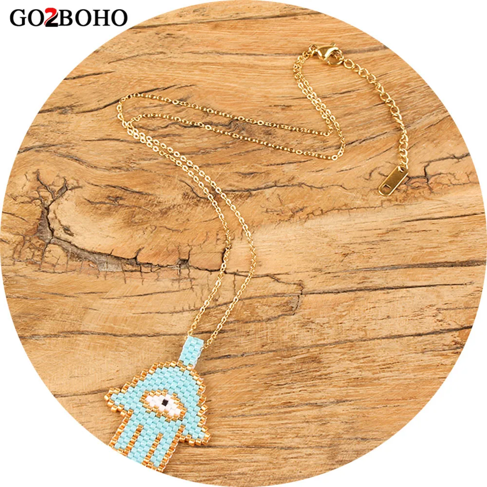 Go2boho Dropshipping Evil Eye Necklace Hamsa Hand Gold Chain Necklaces Blue MIYUKI Seed Beads Handwoven Women Delicate Jewelry
Go2boho Dropshipping Evil Eye Necklace Hamsa Hand Gold Chain Necklaces Blue MIYUKI Seed Beads Handwoven Women Delicate Jewelry
