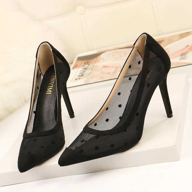 Hot Women stiletto heel shoes women Lace high heels slip-on pointed toe pumps Euro black perspective shoes for ladies zy284
Hot Women stiletto heel shoes women Lace high heels slip-on pointed toe pumps Euro black perspective shoes for ladies zy284
