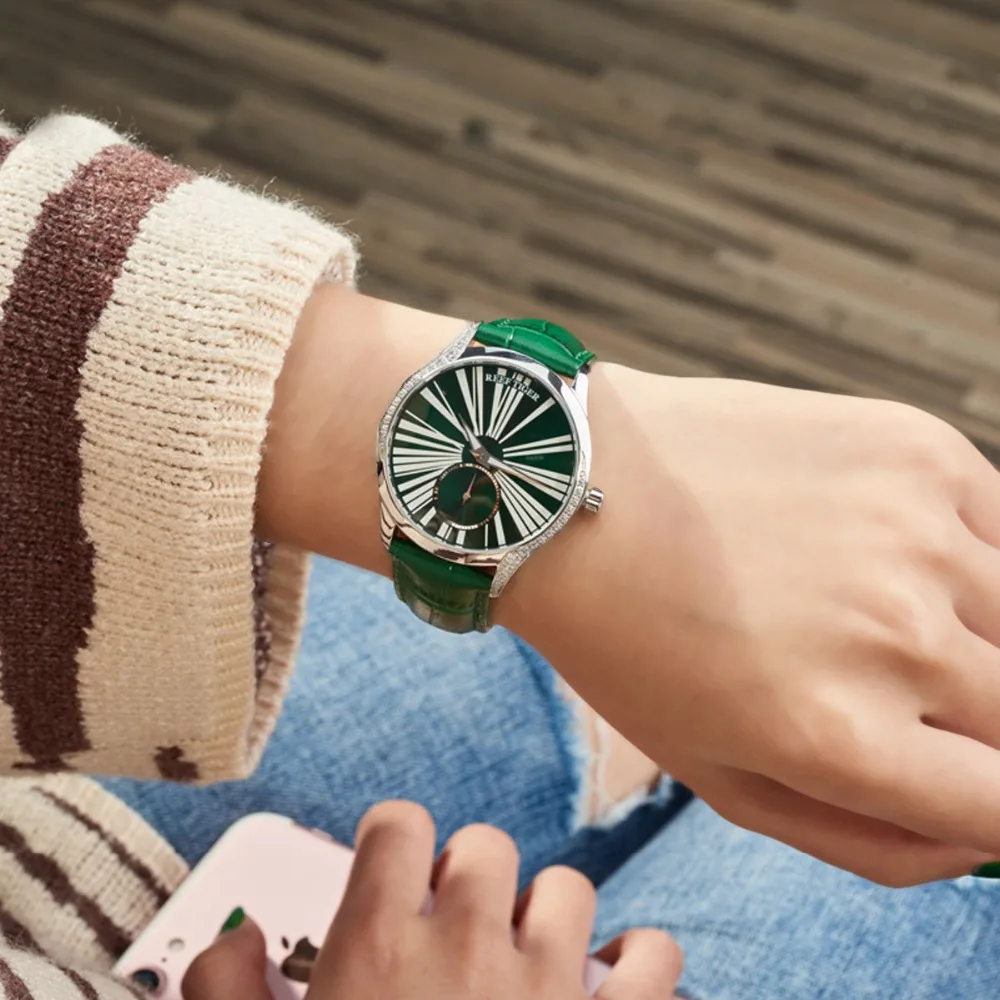 Reef Tiger/RT Women Fashion Watch Top Brand Luxury Automatic Watches Green Leather Strap Diamond Watch reloj mujer RGA1561
Reef Tiger/RT Women Fashion Watch Top Brand Luxury Automatic Watches Green Leather Strap Diamond Watch reloj mujer RGA1561