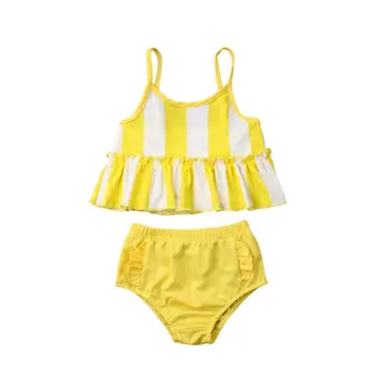 Hot 2019 Baby Kids Girl Stripe Swimsuit Swimwear Strappy Ruffle Bikini Set 2Pcs Cute Fashion Sweet Bathing Suit Beachwear 
Hot 2019 Baby Kids Girl Stripe Swimsuit Swimwear Strappy Ruffle Bikini Set 2Pcs Cute Fashion Sweet Bathing Suit Beachwear
