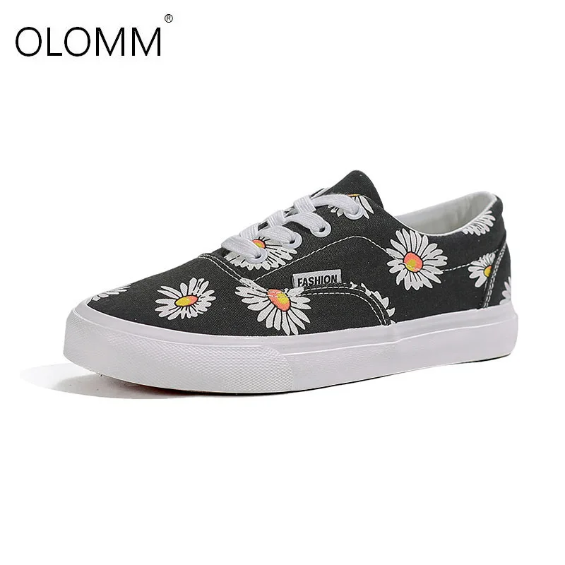Brand New Women's Vulcanize Shoes Canvas Sneakers Women Black Daisy 1970s Classic Korean Zapatos Mujer Ladies Style | Обувь