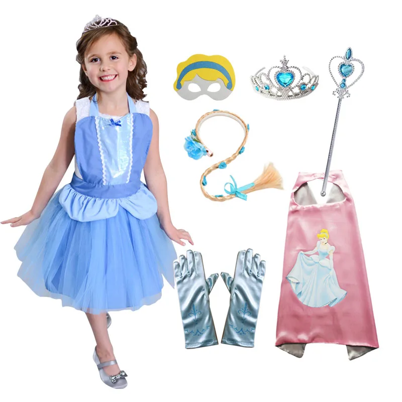 Cinderella Costume Girls Apron Cape Mask Tiara Wand Glove Braid Halloween Birthday Cosplay Princess Outfits Kids Party
Cinderella Costume Girls Apron Cape Mask Tiara Wand Glove Braid Halloween Birthday Cosplay Princess Outfits Kids Party
