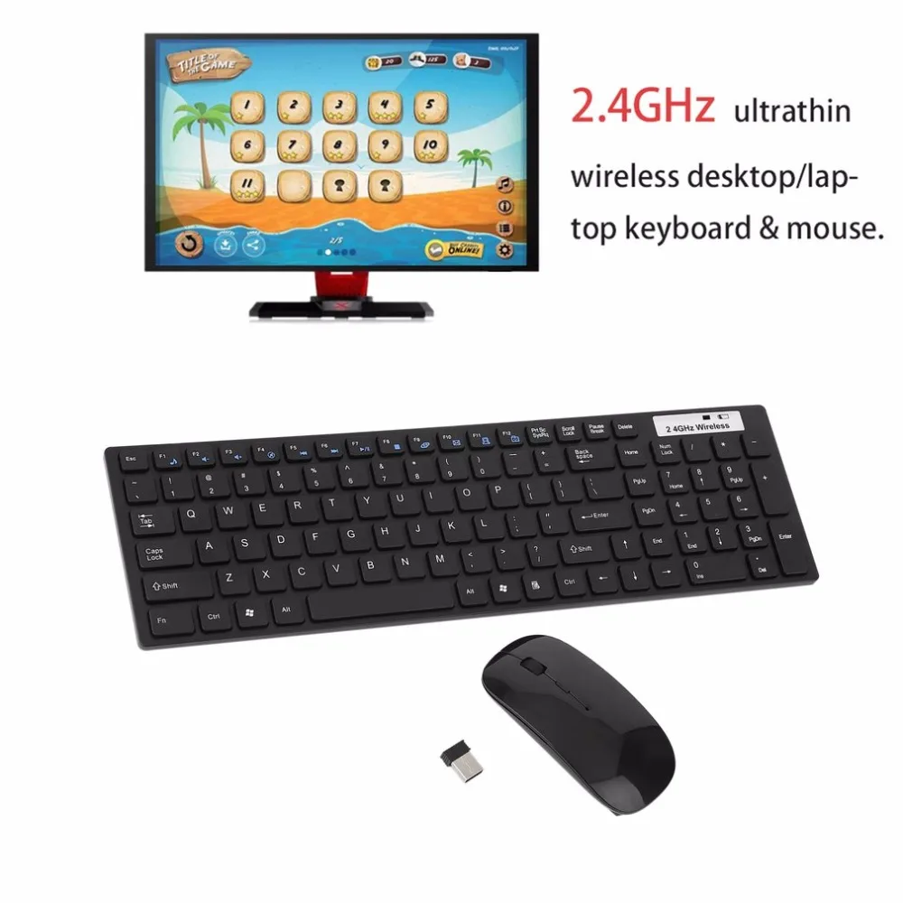 Top Quality Multimedia 2.4G Wireless Keyboard With Optical Wireless Mouse USB Dongle Combo Set For DESKTOP PC Laptop Promotion
Top Quality Multimedia 2.4G Wireless Keyboard With Optical Wireless Mouse USB Dongle Combo Set For DESKTOP PC Laptop Promotion