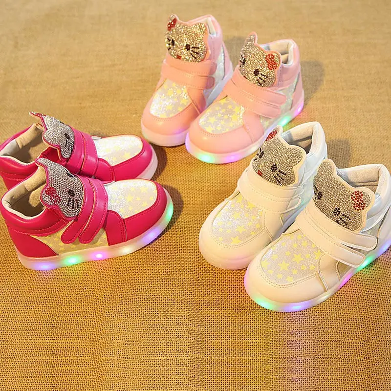 New Spring Autumn Winter Children's Sneakers Kids Shoes Chaussure Enfant Hello Kitty Girls Shoes With LED Light Boots
New Spring Autumn Winter Children's Sneakers Kids Shoes Chaussure Enfant Hello Kitty Girls Shoes With LED Light Boots