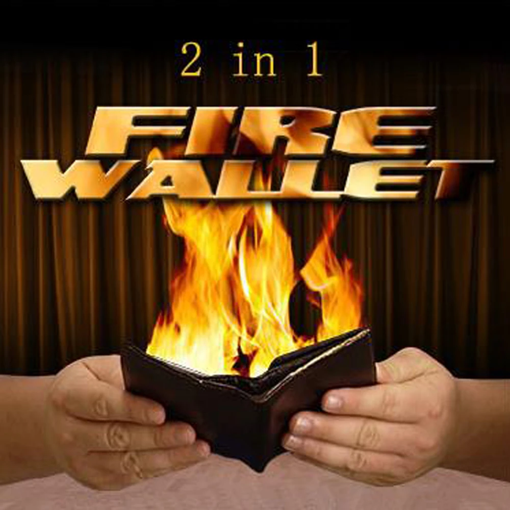 

Magic Prop Trick Flame Fire Wallet Leather Magician Stage Street Inconceivable Flaming Show Prop FW2017