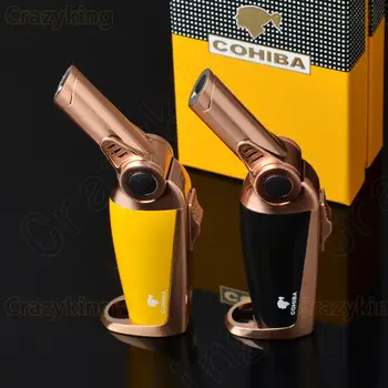 COHIBA Thirty degree Rotation Black Gun Metal Torch Jet Flame Cigarette Cigar Lighter With Gift Box
COHIBA Thirty degree Rotation Black Gun Metal Torch Jet Flame Cigarette Cigar Lighter With Gift Box