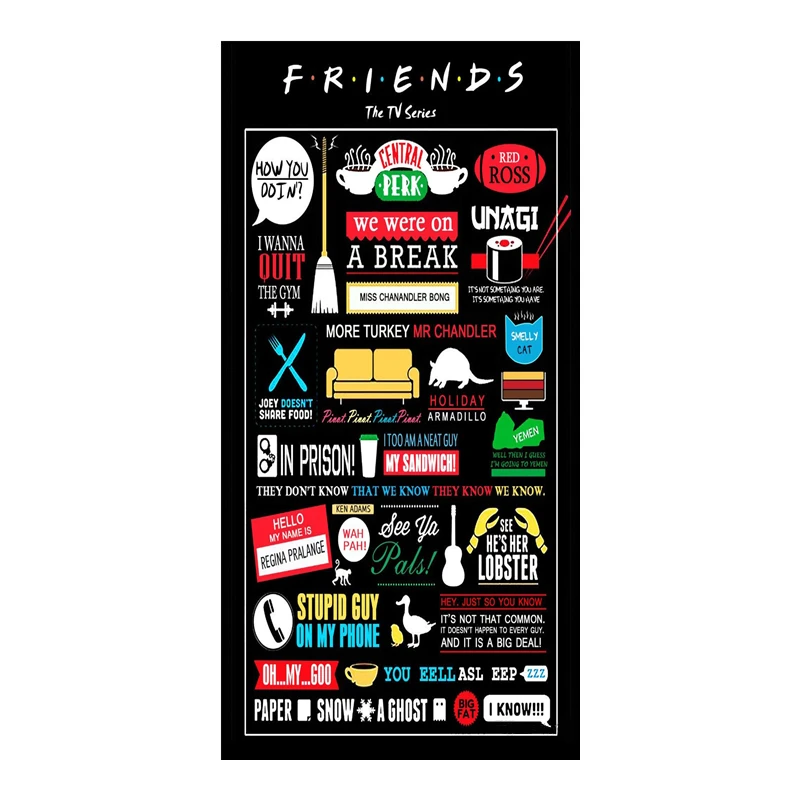 Funny Novelty Friends TV Show Poster Beach Bathroom Towel Microfiber Cotton Cool Friends TV Sports Swim Towel Birthday Gift Xmas
Funny Novelty Friends TV Show Poster Beach Bathroom Towel Microfiber Cotton Cool Friends TV Sports Swim Towel Birthday Gift Xmas