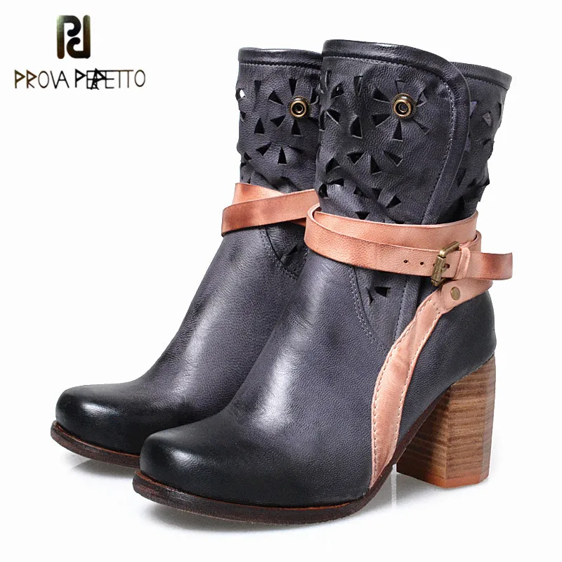 Prova Perfetto Original Brand British Style Thick Heel Western Boots High Heel Mixed Colors Hollow out Winter Martin Boots
Prova Perfetto Original Brand British Style Thick Heel Western Boots High Heel Mixed Colors Hollow out Winter Martin Boots