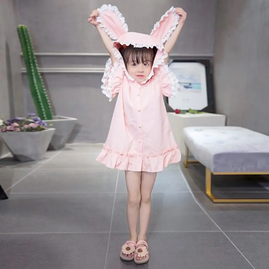Brand girls cute big ear hooded dress toddler lace patchwork princess dresses children short sleeve pink clothes kids dress w711 
Brand girls cute big ear hooded dress toddler lace patchwork princess dresses children short sleeve pink clothes kids dress w711