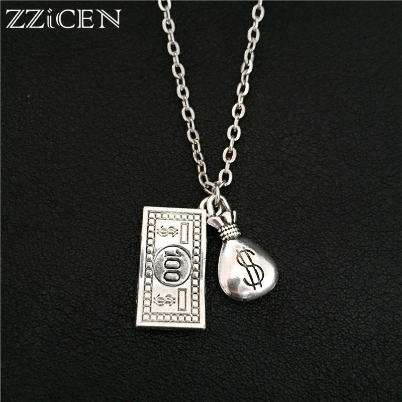 Novelty Creative Vintage Purse Antique Silver Metal Tone US Dollar Bill Money Bag Pendant Necklace for Women Men Dollar Jewelry
Novelty Creative Vintage Purse Antique Silver Metal Tone US Dollar Bill Money Bag Pendant Necklace for Women Men Dollar Jewelry
