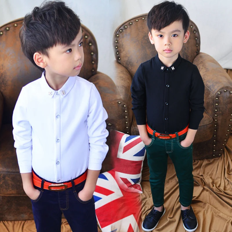 Little Boy shirts Autumn and Spring Kids Long Sleeve Shirt Clean White/Black slim tops for suits Teens child shirt 3-16Years
Little Boy shirts Autumn and Spring Kids Long Sleeve Shirt Clean White/Black slim tops for suits Teens child shirt 3-16Years