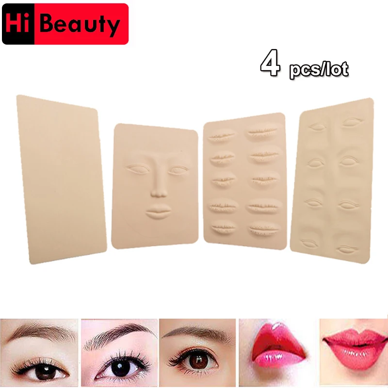 4PCS/lot 3D Silicone Permanent Makeup Tattoo Training Practice Fake Skin Blank Eye Lips Face For Microblading Tattoo Machine
4PCS/lot 3D Silicone Permanent Makeup Tattoo Training Practice Fake Skin Blank Eye Lips Face For Microblading Tattoo Machine