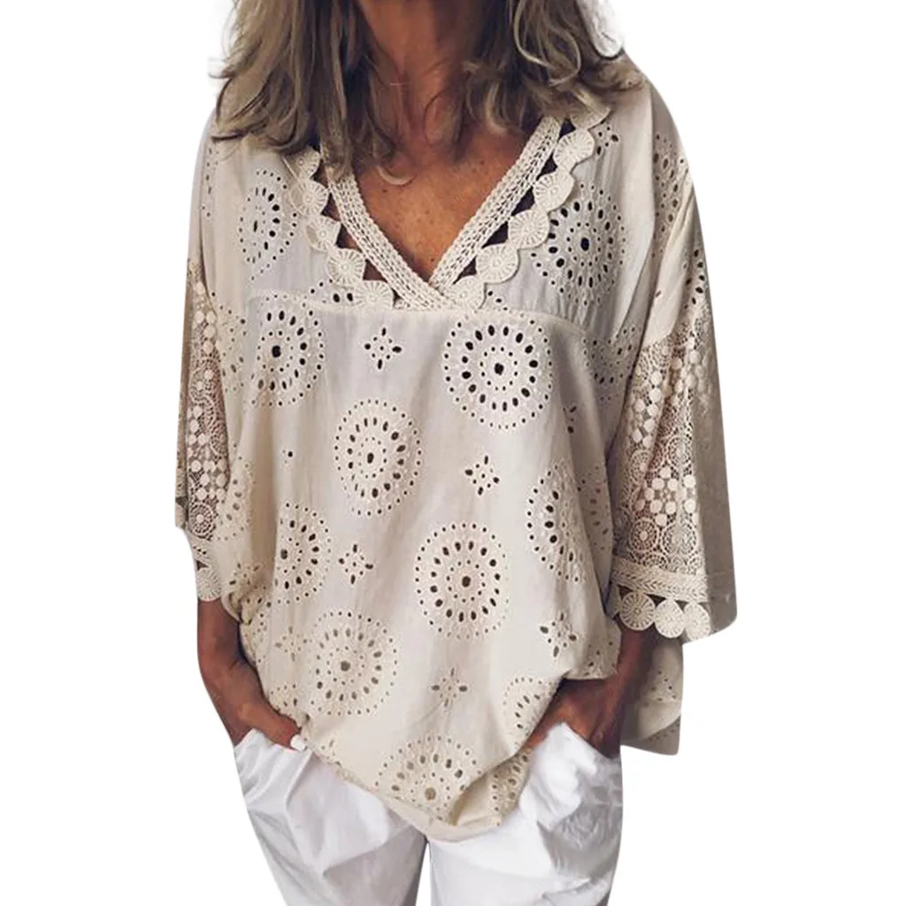 Women Blouses Half Sleeve Cotton Linen Hollow Out Lace Patchwork Shirt Hemp Blouse Casual Tops Plus Size Blusas Femininas#5%
Women Blouses Half Sleeve Cotton Linen Hollow Out Lace Patchwork Shirt Hemp Blouse Casual Tops Plus Size Blusas Femininas#5%