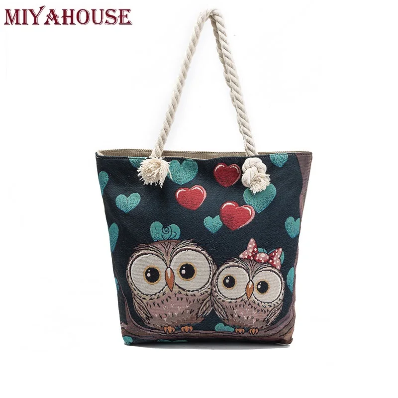 Miyahouse Women Beach Bag Owl Printed Canvas Handbags Large Capacity Ladies Shopping Bag Female Floral Single Shoulder Bag Bolsa
Miyahouse Women Beach Bag Owl Printed Canvas Handbags Large Capacity Ladies Shopping Bag Female Floral Single Shoulder Bag Bolsa