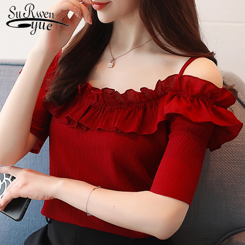 new summer sexy slash neck women tops short sleeve chiffon women blouse shirt fashion 2019 sweet women's clothing blusas D825 30
new summer sexy slash neck women tops short sleeve chiffon women blouse shirt fashion 2019 sweet women's clothing blusas D825 30