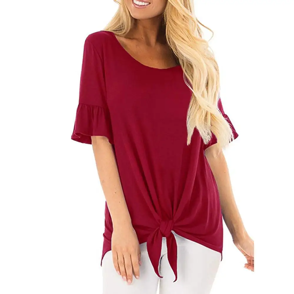 Summer Tops Plus Size Casual Loose Solid Color White Tee 2019 Fashion Self Tie Ruffles Sleeve Women T Shirts
Summer Tops Plus Size Casual Loose Solid Color White Tee 2019 Fashion Self Tie Ruffles Sleeve Women T Shirts