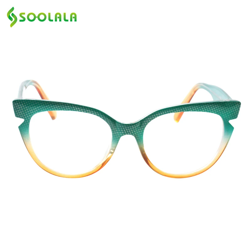 

SOOLALA Cat Eye Reading Glasses Women Men Fashion Hit Color Eyeglasses Frame Presbyopia Reading Glasses Cateye +0.5 to 4.0