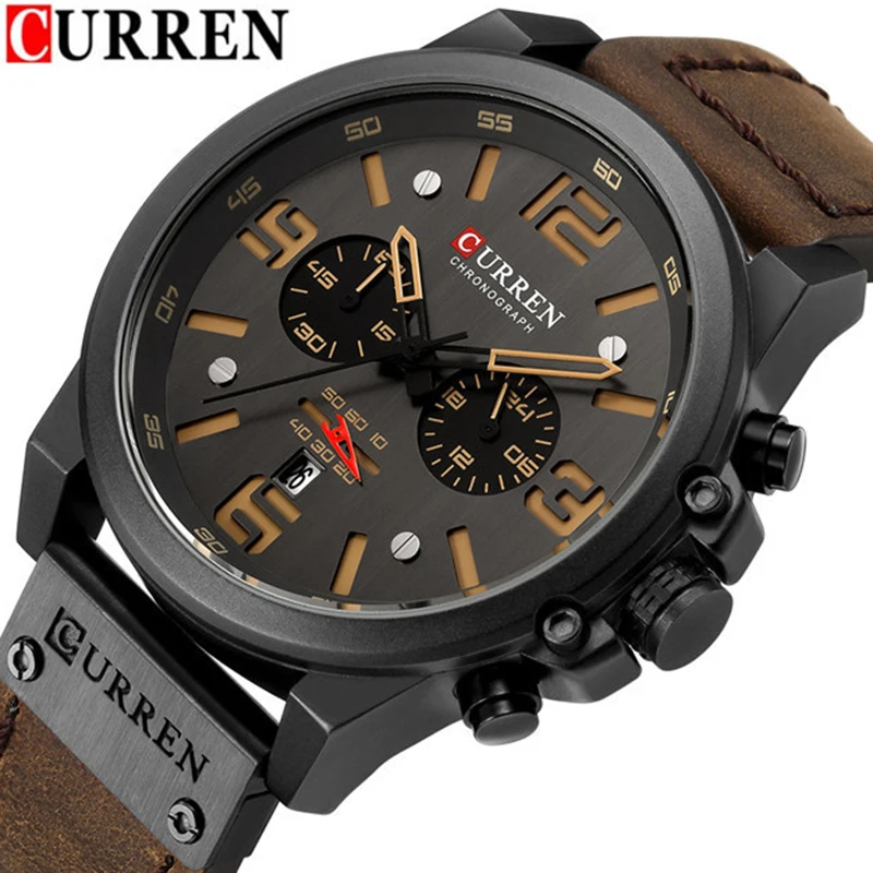 CURREN 8314 Mens Watches Top Brand Luxury Chronograph Fashion Male Clock Genuine Leather Waterproof Sport Military Wristwatch
CURREN 8314 Mens Watches Top Brand Luxury Chronograph Fashion Male Clock Genuine Leather Waterproof Sport Military Wristwatch