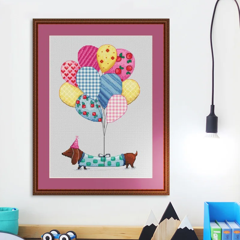Balloon dachshund cross stitch kit DMC brand thread animal dog count canvas fabric embroidery handmade needlework
Balloon dachshund cross stitch kit DMC brand thread animal dog count canvas fabric embroidery handmade needlework