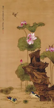 traditional Chinese painting masterpiece reproduction canvas prints Lotus flowers and Chinese Duckling by Chen Hongshou
traditional Chinese painting masterpiece reproduction canvas prints Lotus flowers and Chinese Duckling by Chen Hongshou