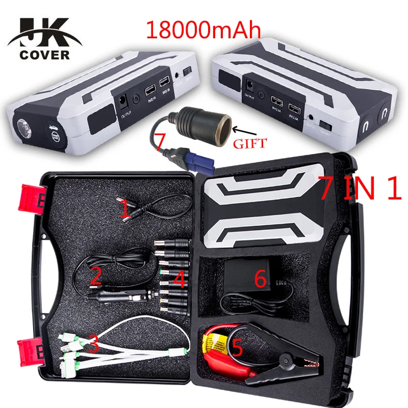 Multi-function 18000mAh Car Jump Starter 1200A Portable Starting Device Booster Power Bank 12V Car Charger Car Battery Buster
Multi-function 18000mAh Car Jump Starter 1200A Portable Starting Device Booster Power Bank 12V Car Charger Car Battery Buster