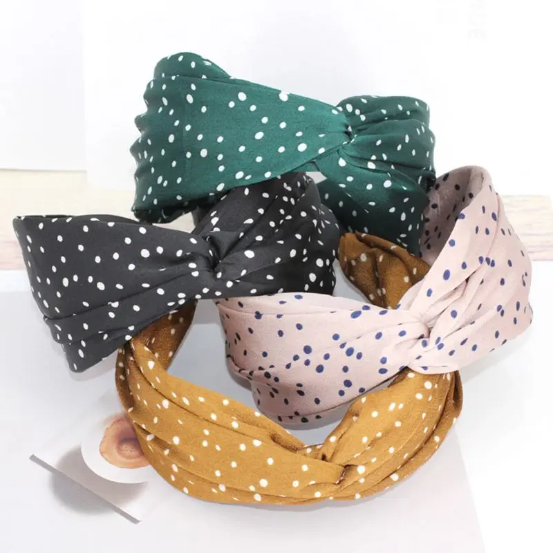 Women Girls Korean Style Wide Headband Vintage Irregular Small Polka Dot Printed Hair Hoop Pleated Cross Knotted Casual Headwear
Women Girls Korean Style Wide Headband Vintage Irregular Small Polka Dot Printed Hair Hoop Pleated Cross Knotted Casual Headwear