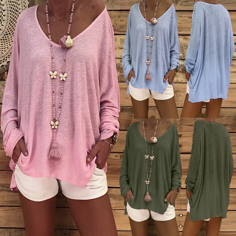 Women Spring Fall Casual Design Polyester O Neck Solid Tops Long Sleeve Loose Tops Sexy T-Shirt Drop Shipping
Women Spring Fall Casual Design Polyester O Neck Solid Tops Long Sleeve Loose Tops Sexy T-Shirt Drop Shipping
