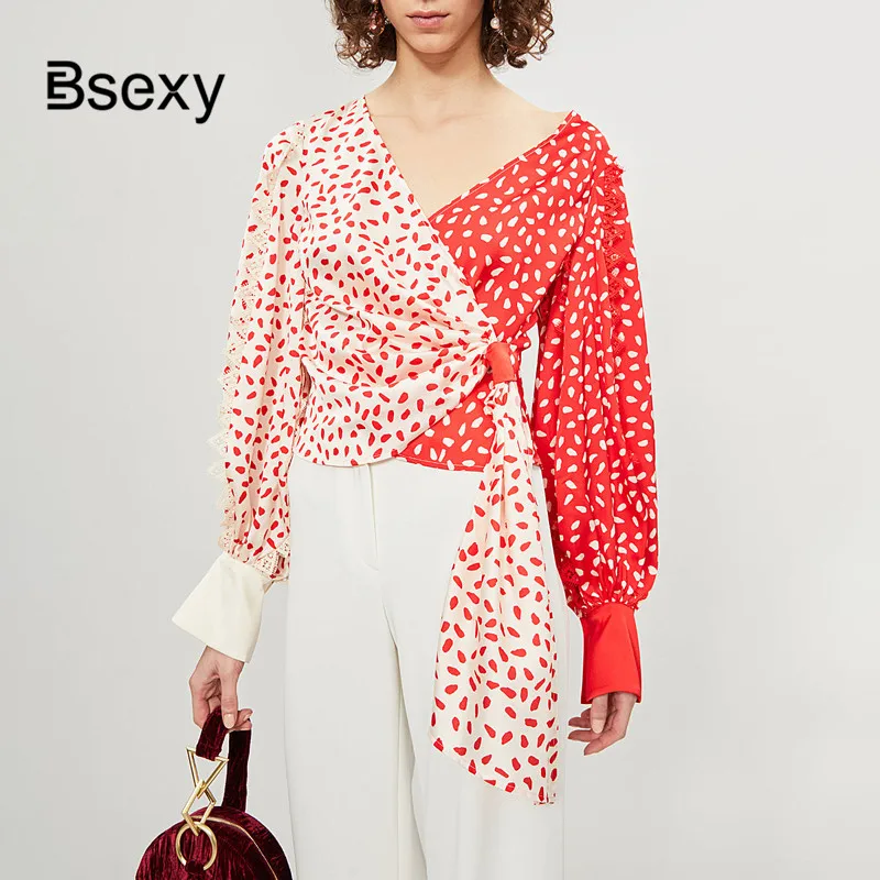 blusas mujer de moda 2019 Self Portrait women blouses Pink Red Color Block V neck Print Chiffon Blouse Long Sleeve Tops Shirts
blusas mujer de moda 2019 Self Portrait women blouses Pink Red Color Block V neck Print Chiffon Blouse Long Sleeve Tops Shirts