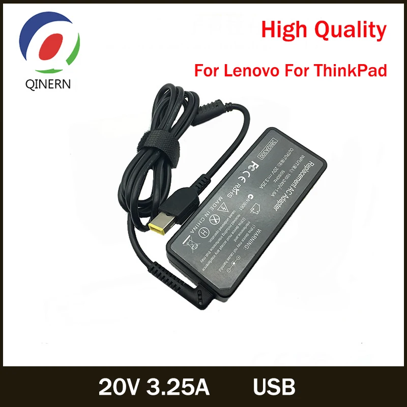 20V 3.25A 65W USB AC зарядное устройство адаптер питания для Lenovo Thinkpad X301S X230S G500 G405 X1 Carbon E431