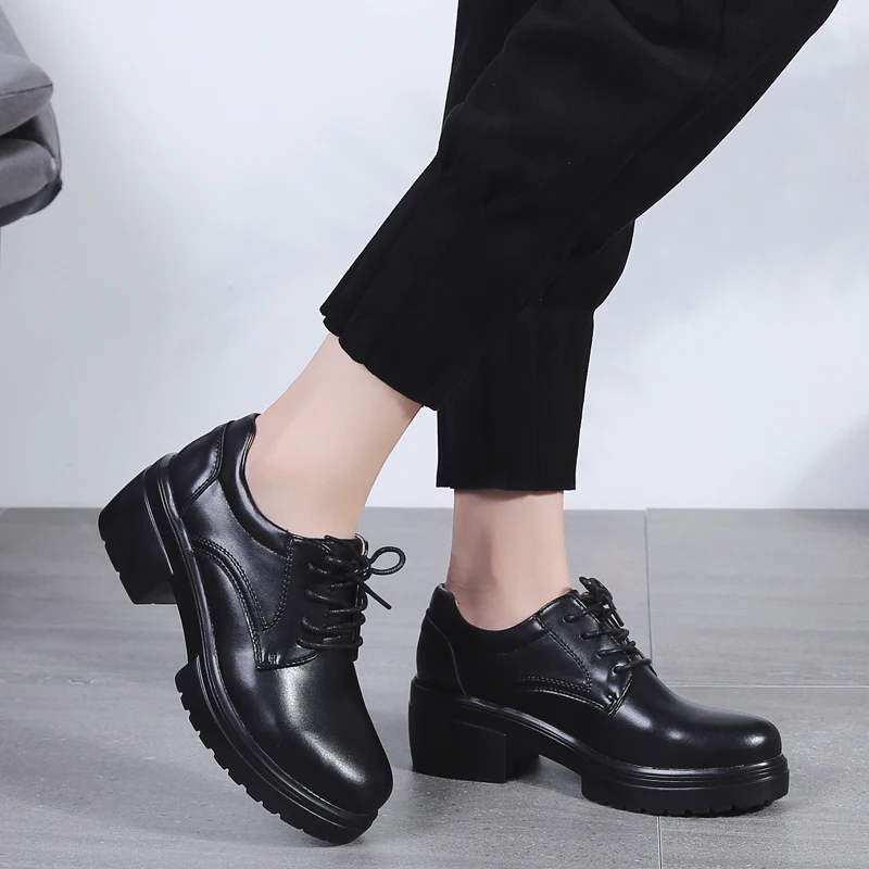 Dress shoes women formal High Heels Square heel Platform leather black Shoes Lace Up Woman career Footwear pumps ladies shoes
Dress shoes women formal High Heels Square heel Platform leather black Shoes Lace Up Woman career Footwear pumps ladies shoes