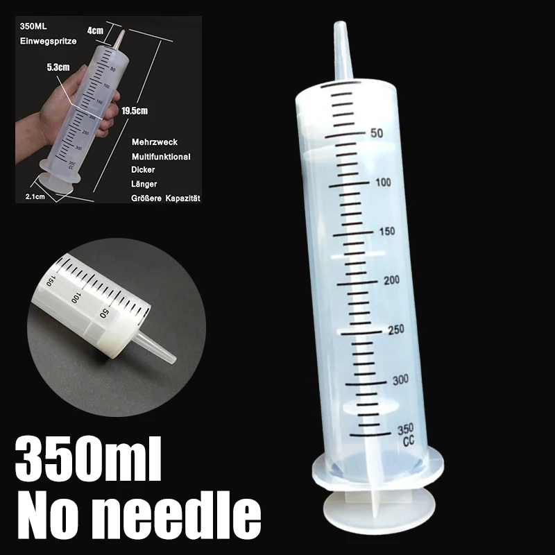 350ml Large Capacity Disposable Syringe Measuring Syringe Practical Feeding Inlet Pump Oil Accessories
350ml Large Capacity Disposable Syringe Measuring Syringe Practical Feeding Inlet Pump Oil Accessories