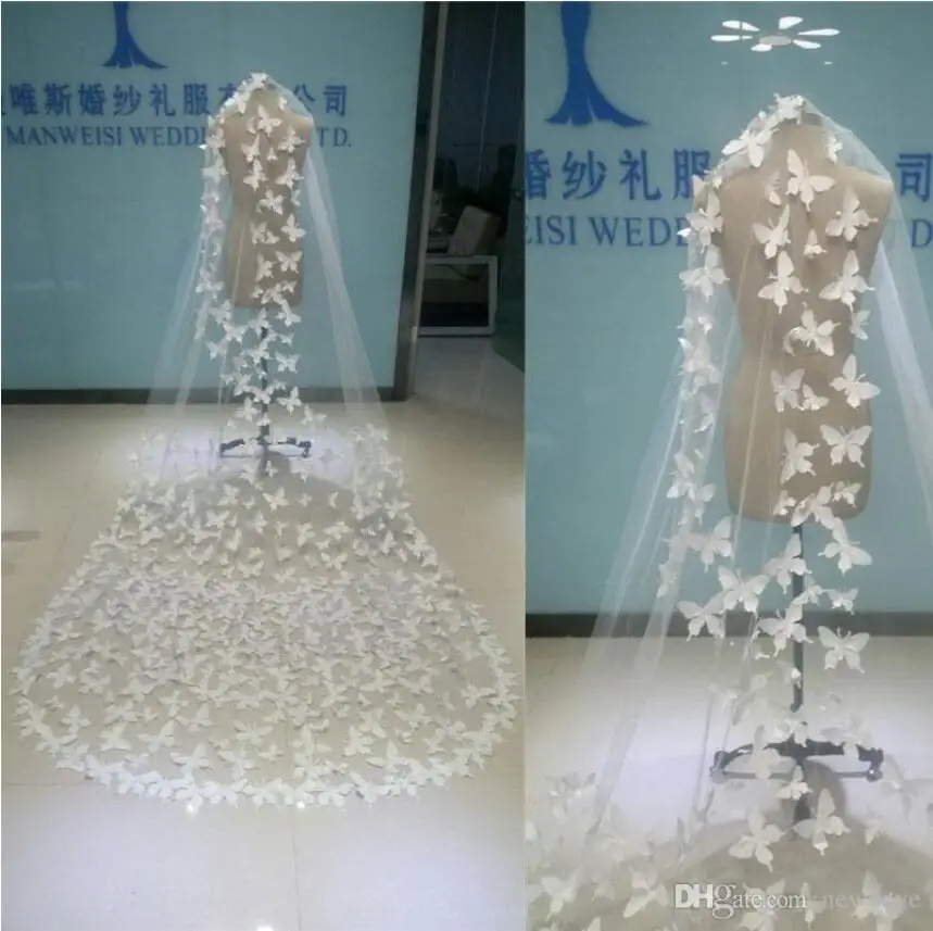 In Stock Wedding Veils Butterfly Appliques Bridal Veils White Ivory Sheer Tulle One Layer Long Wraps Capes Shawls Real Image
In Stock Wedding Veils Butterfly Appliques Bridal Veils White Ivory Sheer Tulle One Layer Long Wraps Capes Shawls Real Image