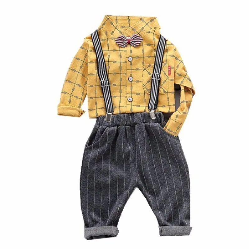 Autumn Children Baby Boys Girls Clothes Infant Gentleman Bow Tie Shirt Letter Strap Pants 2Pcs/sets Toddler Clothing Kids suits
Autumn Children Baby Boys Girls Clothes Infant Gentleman Bow Tie Shirt Letter Strap Pants 2Pcs/sets Toddler Clothing Kids suits