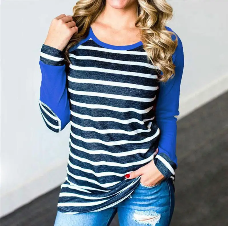 Fashion Stripe Blouse Shirt Women 2018 Fashion Elbow Patch Female Raglan Shirts Long Sleeve Harajuku Plus Size Ladies Tops 3XL
Fashion Stripe Blouse Shirt Women 2018 Fashion Elbow Patch Female Raglan Shirts Long Sleeve Harajuku Plus Size Ladies Tops 3XL
