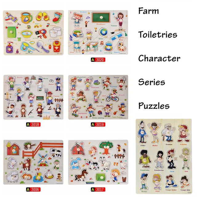 Baby Wooden Puzzle Hand Grab Cognition Toy Animals Farm Hand Grasp Board Jigsaw Puzzles Montessori Educational Toys For Kid Gift
Baby Wooden Puzzle Hand Grab Cognition Toy Animals Farm Hand Grasp Board Jigsaw Puzzles Montessori Educational Toys For Kid Gift