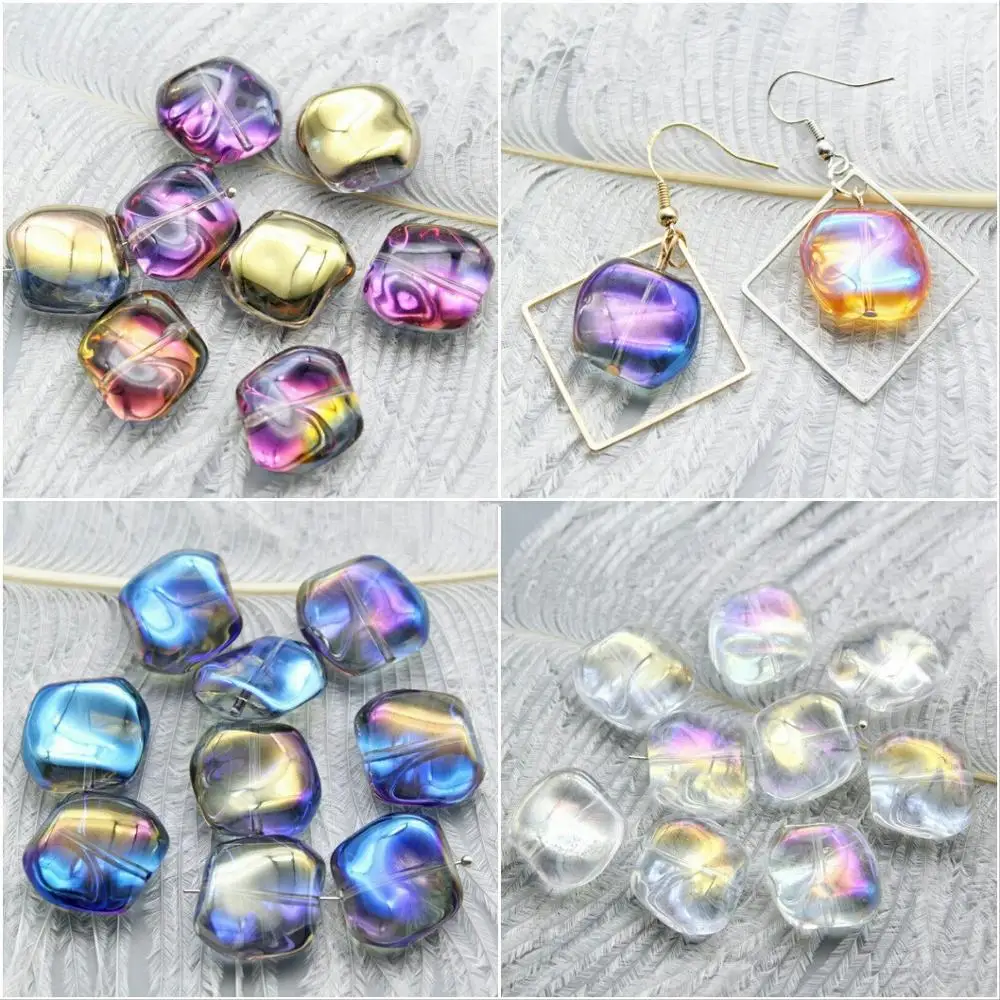 10pcs Rainbow Colorful irregularity Lampwork Crystal Glass Czech Beads Stone Loose Spacer Beads For Earrings DIY Jewelry Making
10pcs Rainbow Colorful irregularity Lampwork Crystal Glass Czech Beads Stone Loose Spacer Beads For Earrings DIY Jewelry Making