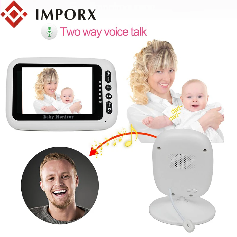 IMPORX 4.3 inch High Resolution Baby MonitorWireless Video Color Baby Nanny Security Camera Night Vision Temperature Monitoring
IMPORX 4.3 inch High Resolution Baby MonitorWireless Video Color Baby Nanny Security Camera Night Vision Temperature Monitoring