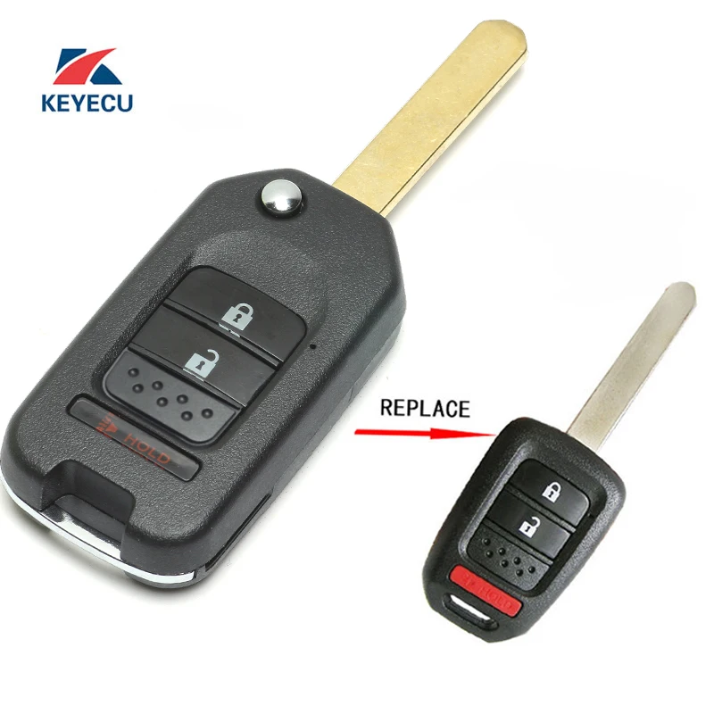 KEYECU Replacement 2+1 Button Modified Flip Remote Car Key Shell Case Fob for Honda CR-V Crosstour 2013-2014 Uncut Blade
KEYECU Replacement 2+1 Button Modified Flip Remote Car Key Shell Case Fob for Honda CR-V Crosstour 2013-2014 Uncut Blade