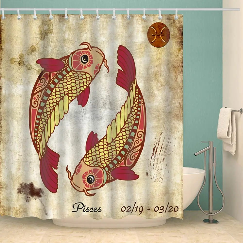 Svetanya Waterproof Shower Curtain Pisces Print (include 12 pcs Hooks) 180*180cm
Svetanya Waterproof Shower Curtain Pisces Print (include 12 pcs Hooks) 180*180cm