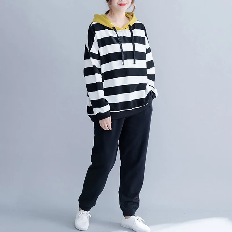 Plus Size Black And White Striped Sweatshirt Women 2019 Autumn Simple Hoodie Oversize Casual Loose Sweatshirts Sudadera Mujer
Plus Size Black And White Striped Sweatshirt Women 2019 Autumn Simple Hoodie Oversize Casual Loose Sweatshirts Sudadera Mujer