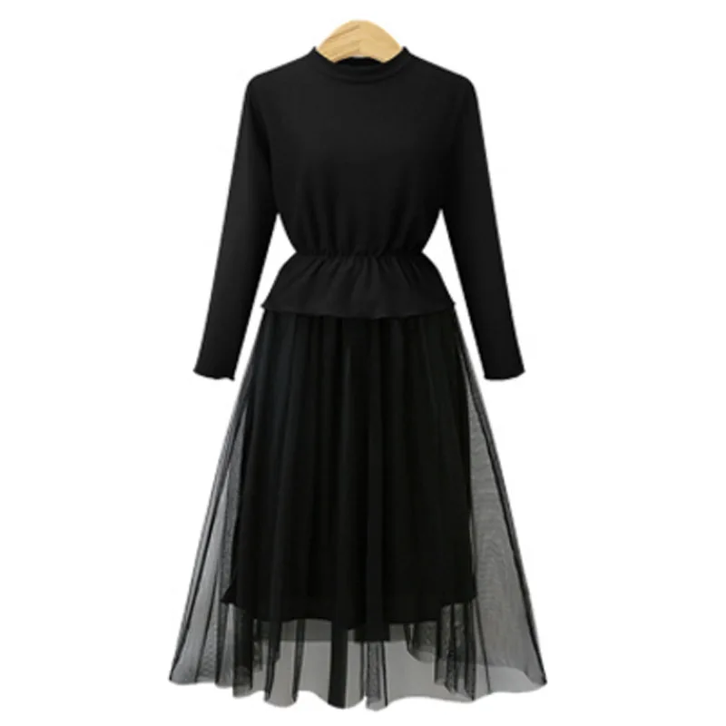 2019 Spring Summer European Style Women Dresses Plus Size 4XL Long Sleeve Vestidos Mesh Patchwork Female Robe O-Neck Brand Dress
2019 Spring Summer European Style Women Dresses Plus Size 4XL Long Sleeve Vestidos Mesh Patchwork Female Robe O-Neck Brand Dress