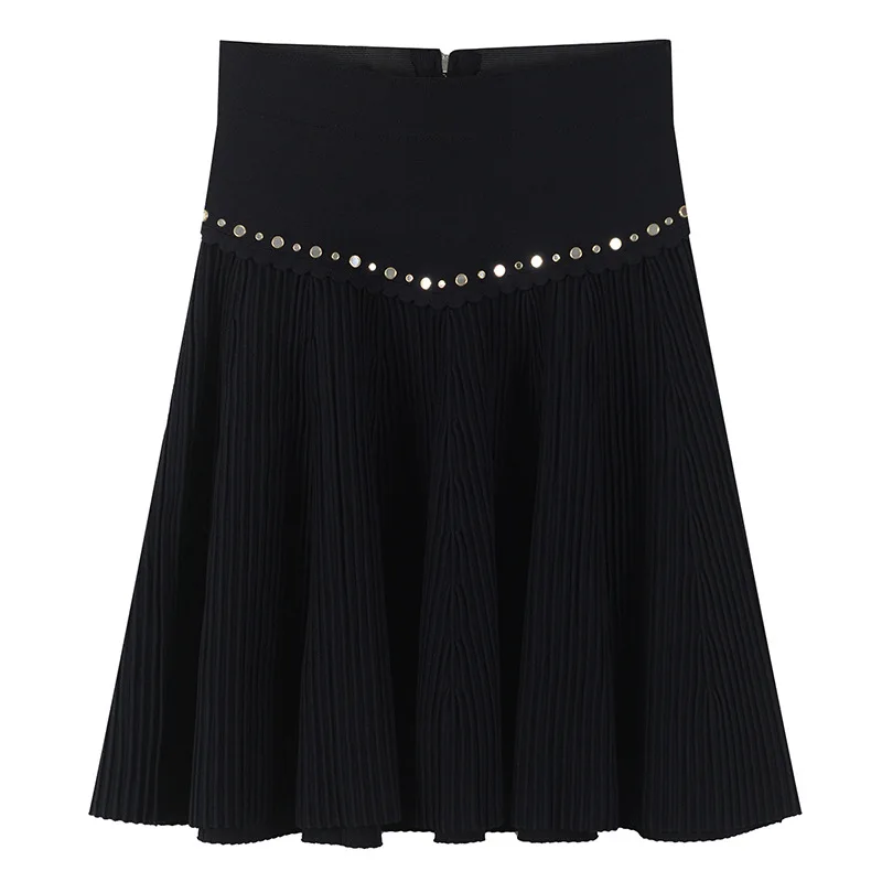 Women Skirt Zippers Hot Mirror Beading Mini Skirt Knitted Runway Design Summer Luxury High Waist Bottom Rivet Short Skirt Casual
Women Skirt Zippers Hot Mirror Beading Mini Skirt Knitted Runway Design Summer Luxury High Waist Bottom Rivet Short Skirt Casual