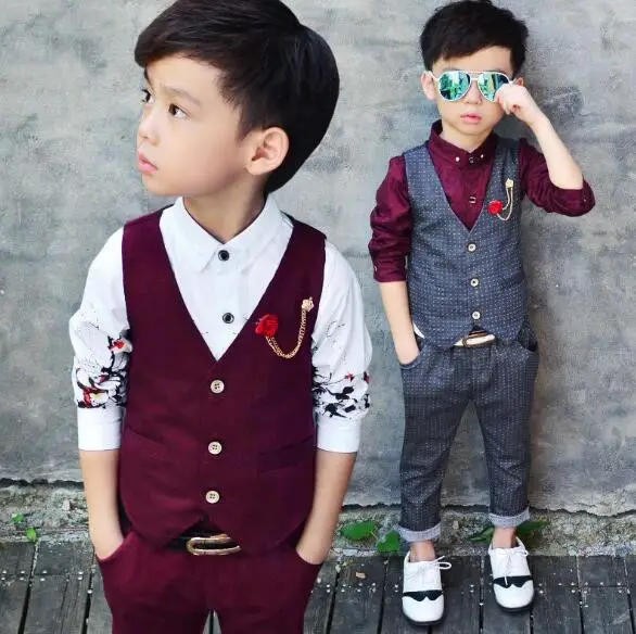 2019 New 2 Piece Boys Spring Vest Formal Top Children's Suits Wedding Groom Children's Wedding Formal Sets V collar Costume
2019 New 2 Piece Boys Spring Vest Formal Top Children's Suits Wedding Groom Children's Wedding Formal Sets V collar Costume